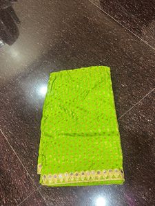 Parrot Green New Saree Designed In My Boutique