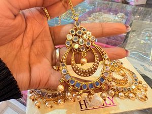 Statement Mirror &amp; Pearl Earrings
