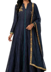 Elegant Navy Blue Kurta Set with Dupatta