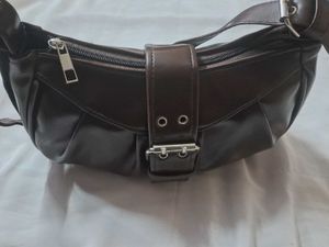 Stylish Chocolate Brown Shoulder Bag With Buckle