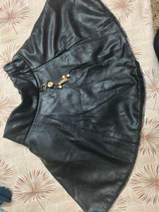 Black Faux Leather Skirt with Charm for 5-7 years