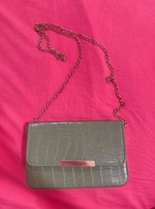 Olive Green Croc Embossed Bag