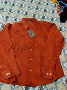 Men's Orange Casual Shirt