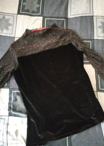 Sparkly Black Velvet Top