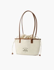 Stylish Cream Canvas Tote Bag