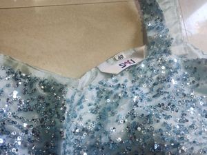 Light Blue Sequin Lehenga Set | Party Wear