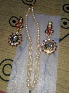 Elegant Pearl Necklace &amp; Earring Set