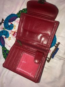 Chic Red genuine Leather Wallet