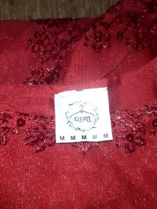 Maroon Ethnic Gown with Lace New Without Tag.