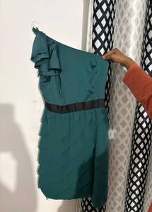 One-Shoulder Green Dress