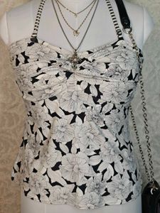 Floral Halter Neck Tank Top