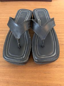 Platform Black Slippers