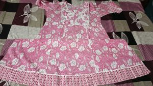 new Pink Floral Print Kurta set with dupatta