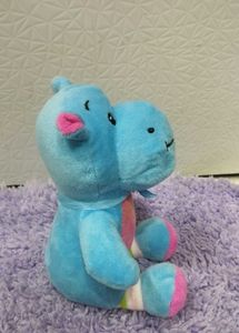 Cute Blue Hippo Plush chu  sound To