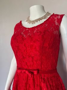 Elegant Red Lace Dress
