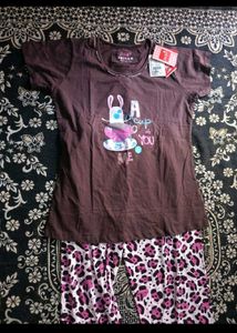 Cute Bunny Graphic Pajama Set