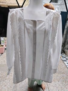 Sale 🔥Premium Imported White Lace Shirt | Cotton