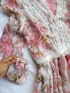 Floral Maxi Dress with Lace Trim