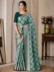 Beautiful Teal & Green Saree