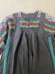 Embroidered Grey top