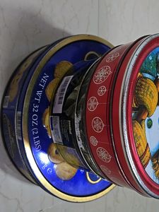 (Pick Any 1) Round tin Boxes For Storage - 3 Nos.