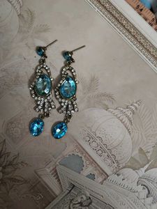 Blue Stone Dangle Earrings
