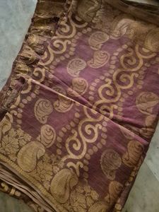 Elegant Zari work Saree with Tailormade Blouse