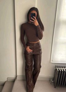 Faux leather pants