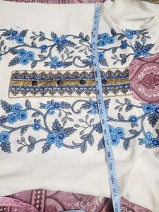 Pretty Embroidery Work Kurti With Dupatta