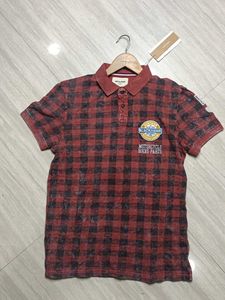 Jack & Jones Checked Polo T-shirt with Applique