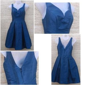 Chic Navy Blue Fit &amp; Flare Dress