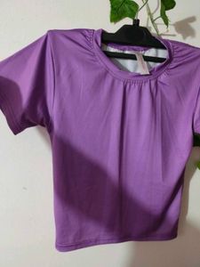 Purple Fitted Crop Top