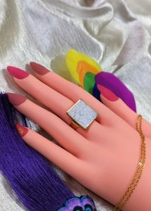 Square Crackle Ring