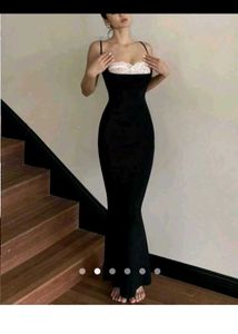 Elegant Black Lace Trim Slip Dress