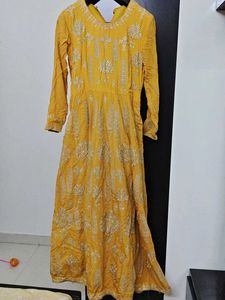 Stunning Yellow Embroidered Gown