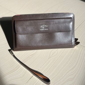 Kangaroo Kingdom Brown Leather Clutch Bag