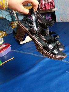 Stylish Black Patent Sandals