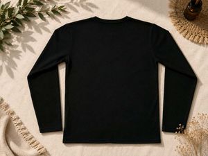 Women's Black Full Sleeve Textured Top