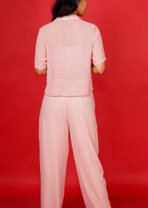 Stunning Pink Sequined Crop Top &amp; Palazzo Set