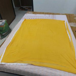 Bright Yellow Dupatta with White Border