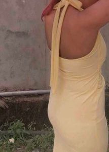 Yellow Halter Neck Bodycon Dress