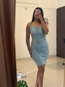 Light Blue Ruched Bodycon Dress