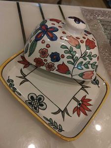 Gall &amp; Zick Ceramic Butter dish Flower meadow blue