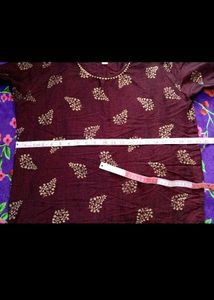 Maroon Kurta with Golden Print