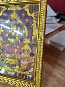 Framed Lakshmi Ganesha Saraswati Picture