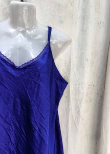 Satin Nightgown with Lace Trim