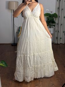 Boho White Maxi Dress