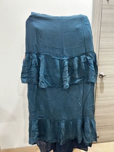 Embellished Teal Blue Tunic Top with skirt