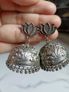 Artisan Crafted Lotus Jhumkas