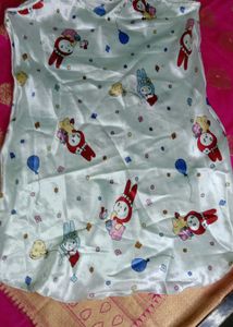 Cute Cartoon Print Satin Nightsuit